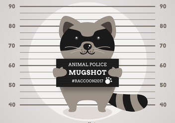 Free Vector Cartoon Arrested Raccoon - vector gratuit #405745